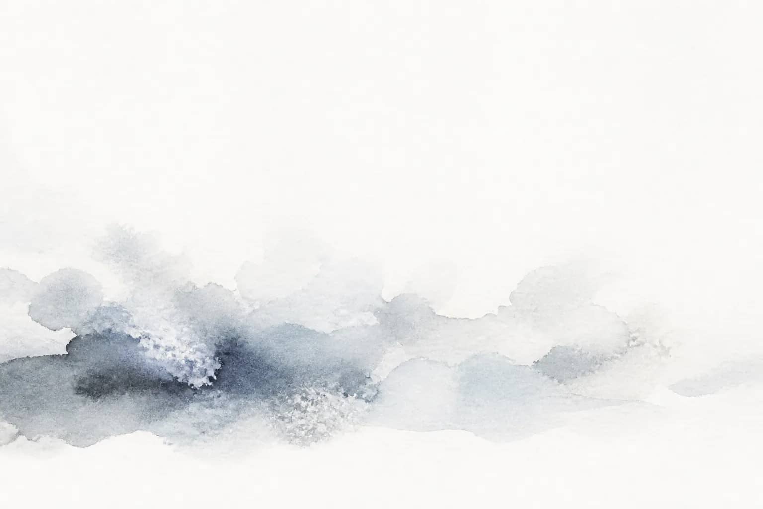 Watercolour: a quiet origin form with washes radiating outward — a deliberate beginning