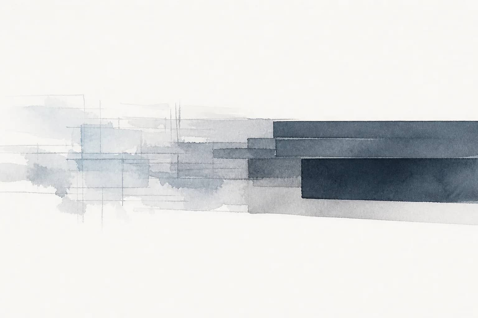 Watercolour: a loose sketch firming into a solid form, an idea made real