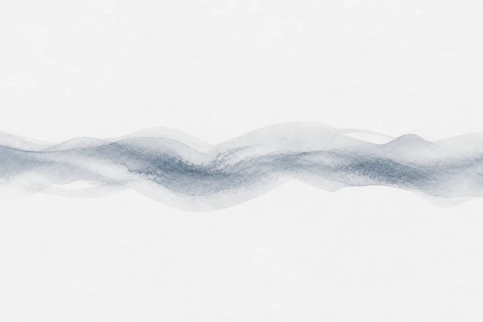 Abstract blue-grey watercolour: a single calm current moving across a pale field
